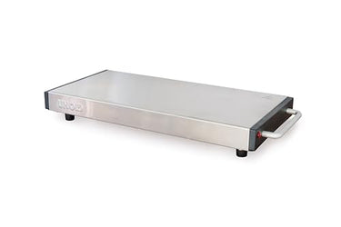 Unold 58845 Elena Heat Storage Plate - 1100 Watt, mobile, ceramic, heat-up time 5 min., rechargeable, with cable for long-term warming, stainless steel, large surface x 20 cm, overheat protection on sale